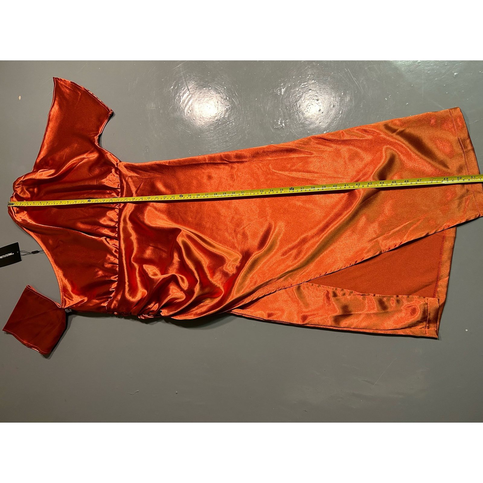 Other Pretty little things,NWT RUST SATIN DRESS S 12 Size XL / US 12-14 / IT 48-50 - 5 Thumbnail