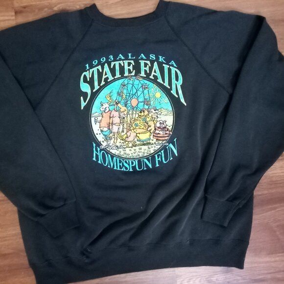 Hanes Vintage Alaska State Fair 1993 Crewneck Sweatshirt Size US XXL / EU 58 / 5 - 2 Thumbnail