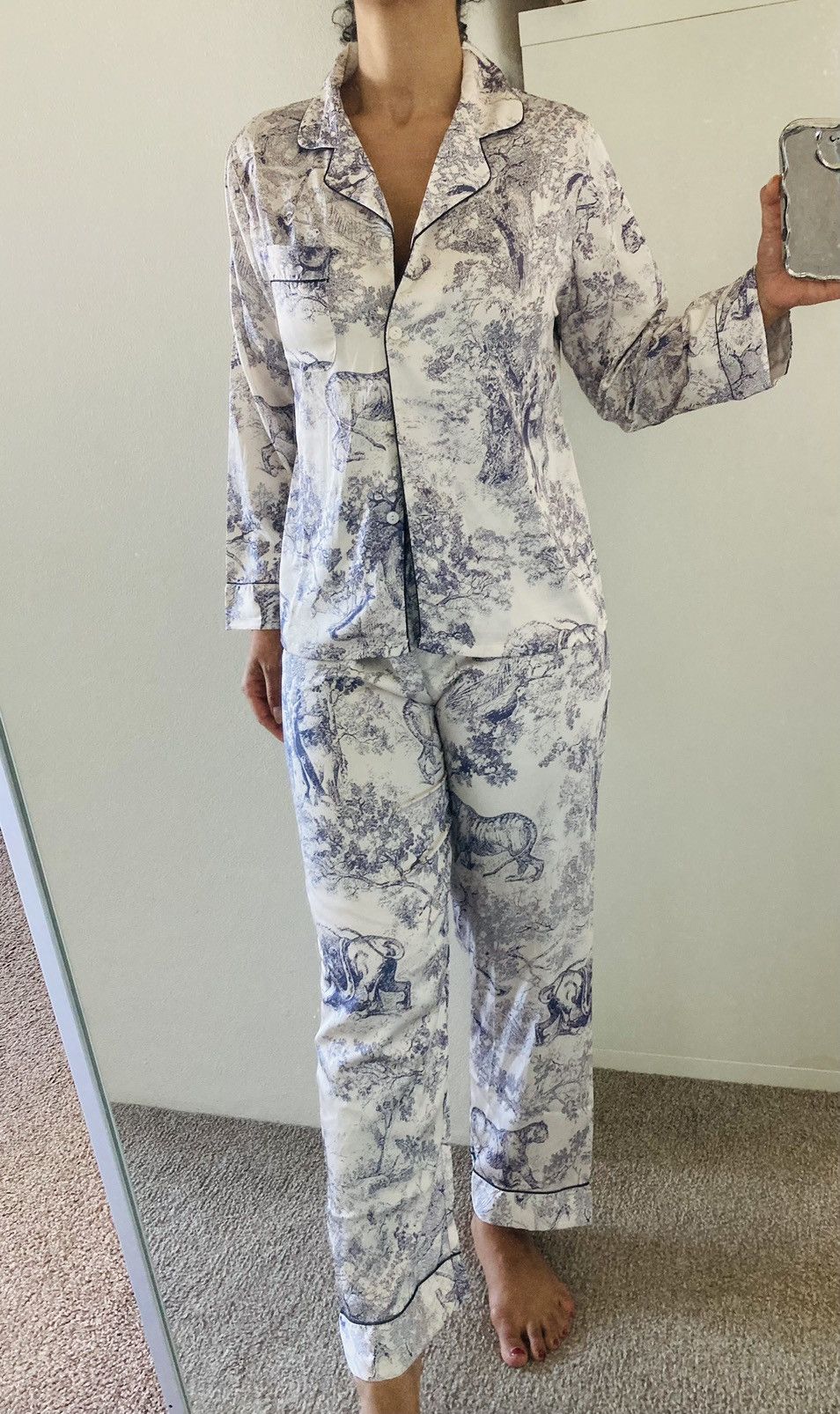Other ✨ Elegant Toile de Jouy Satin Pajamas ✨ high end Size S / US 4 / IT 40 - 9 Thumbnail