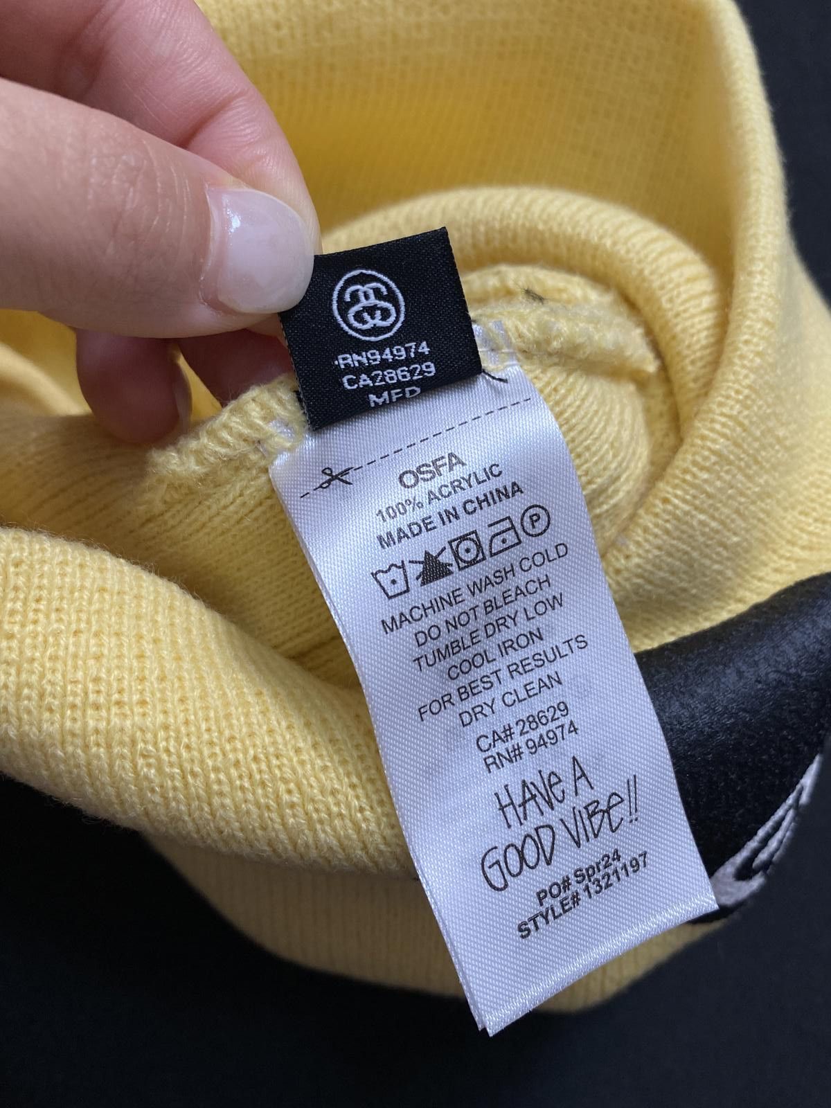 Stussy Rare Stussy Mixed Logo No Cuff Knit Skull Cap Yellow Beanie Size ONE SIZE - 7 Thumbnail