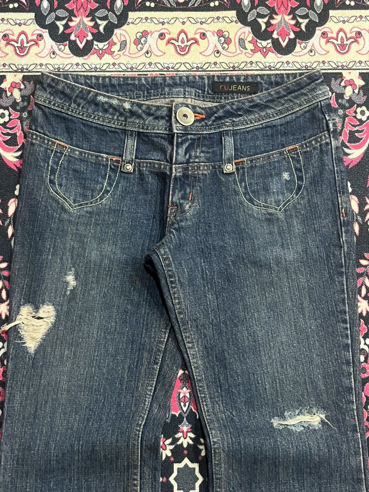 If Six Was Nine Vintage Japanese Brand RU Avant Grade Style Dark Flare Jeans Size 28" / US 6 / IT 42 - 4 Thumbnail