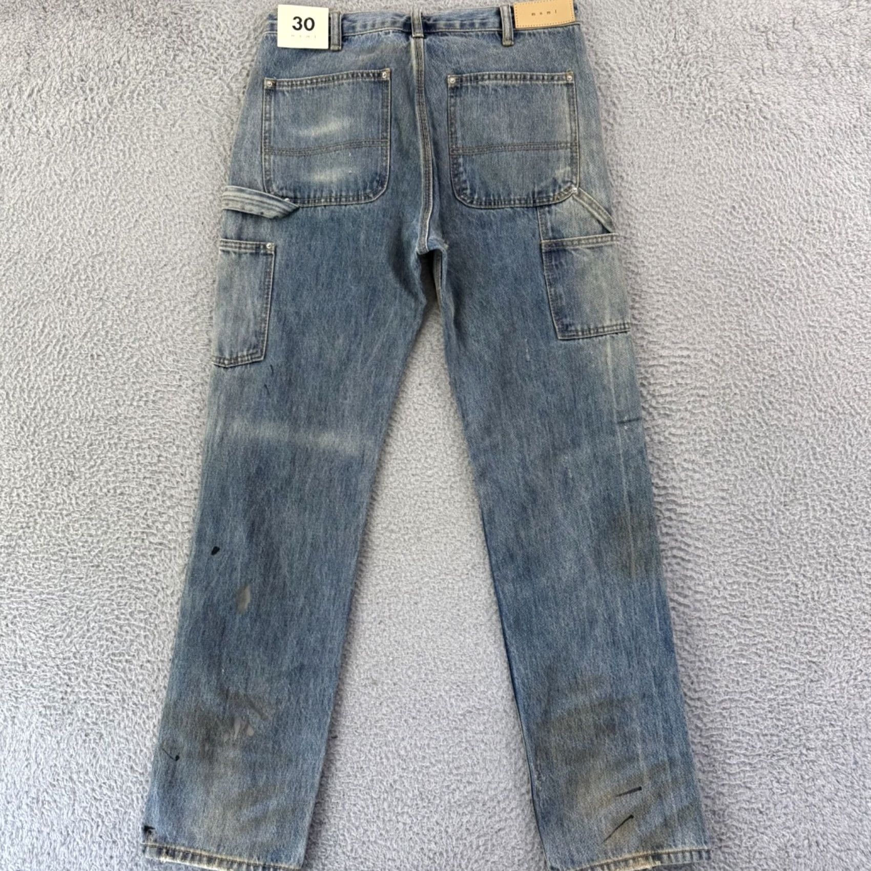 MNML MNML Jeans Mens 30x32 Blue Denim Distressed Grunge Button Fly NWT Size US 30 / EU 46 - 6 Thumbnail
