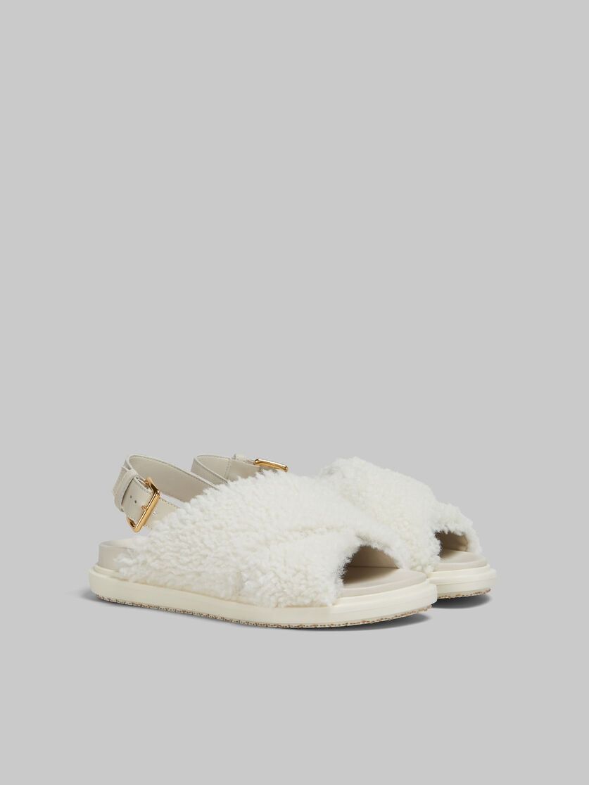 Marni o1w1db11225 Fussbett Shearling Sandals in White Size US 10 / IT 40 - 2 Thumbnail