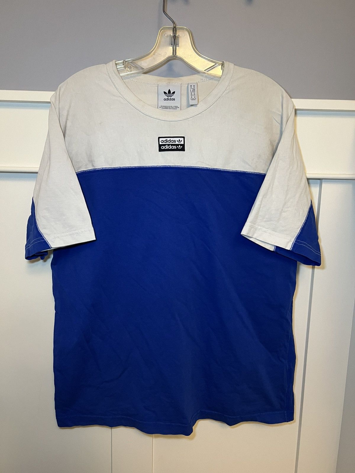 Adidas Vintage Adidas two tone logo t-shirt Size US M / EU 48-50 / 2 - 1 Thumbnail