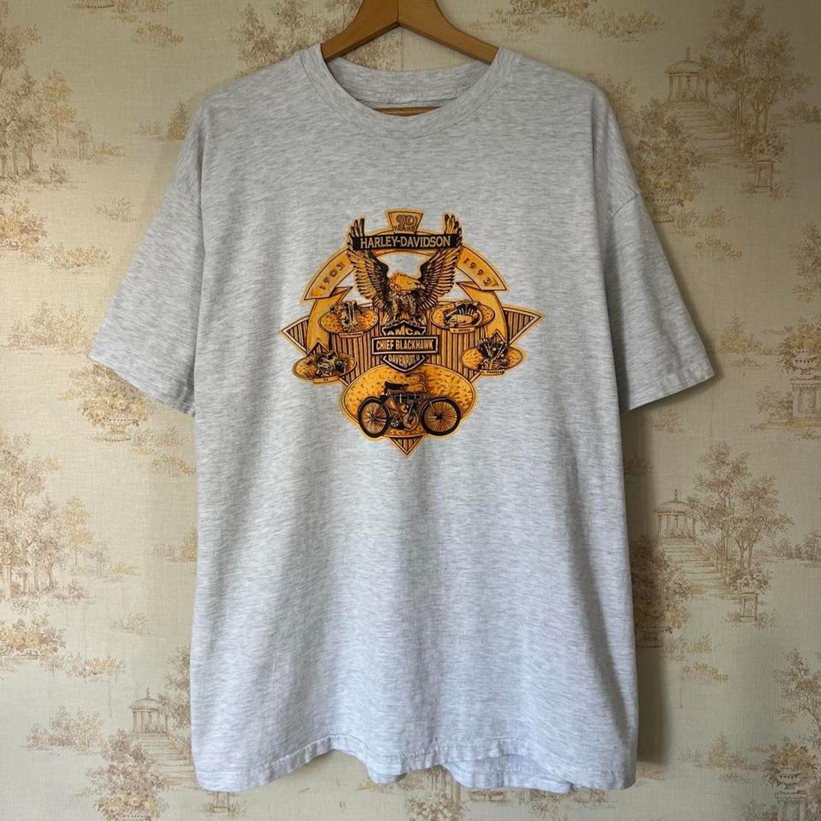 Harley Davidson 90s Harley-Davidson Tee | Chief Blackhawk 90th Anniversary Size US XL / EU 56 / 4 - 2 Thumbnail
