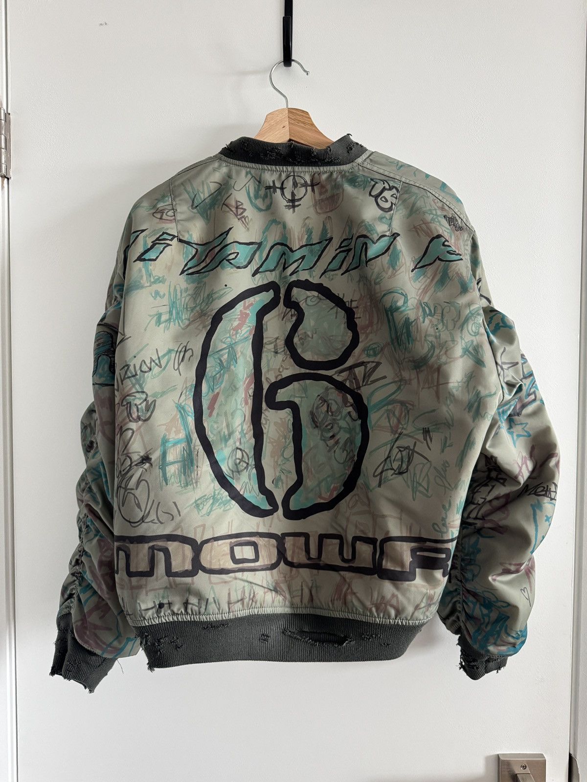Mowalola Mowalola Graffiti Bomber | Grailed