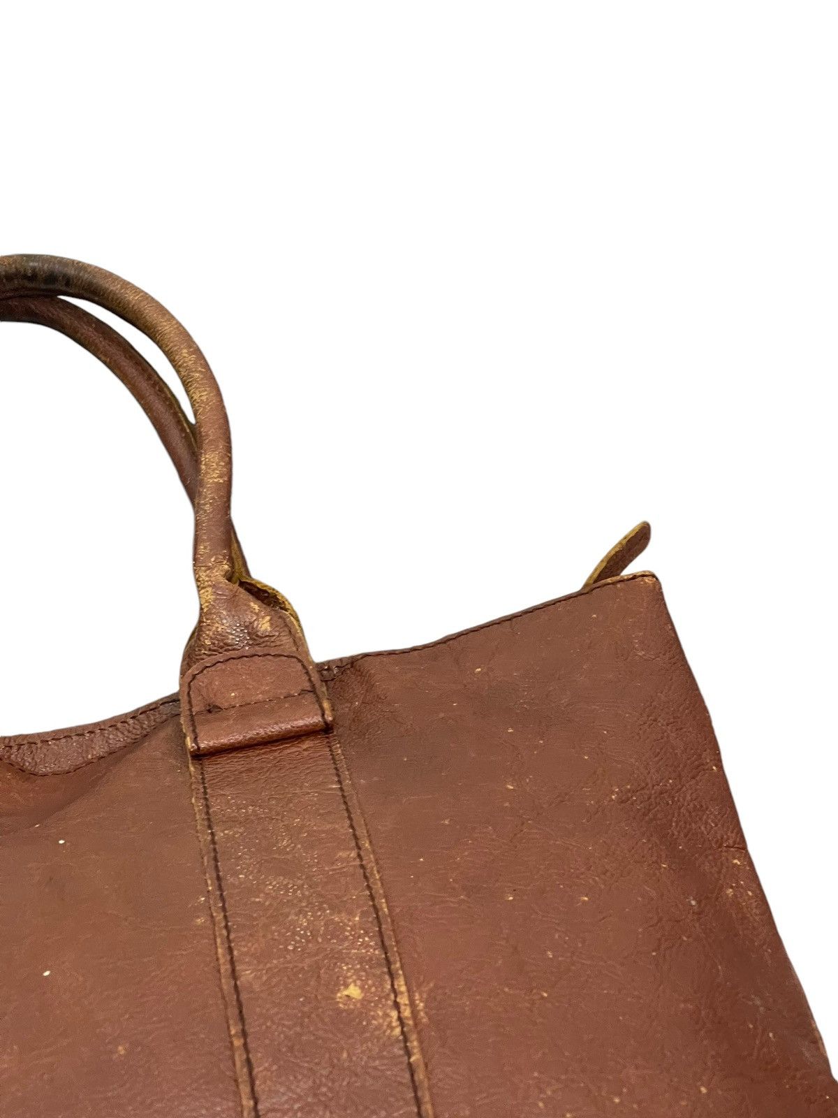 Genuine Leather Full Leather Vintage Unknown Tote Shoulder Bag 4🟩 Size ONE SIZE - 16 Thumbnail