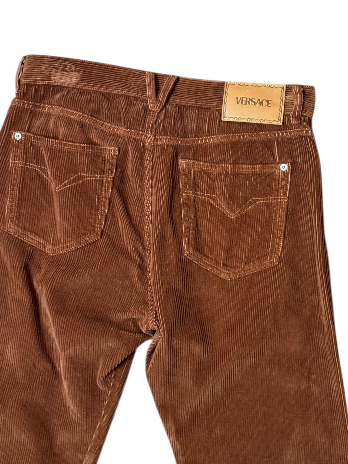 Versace Versace Brown Corduroy Pants with Medusa Logo – 32 Size US 32 / EU 48 - 8 Thumbnail