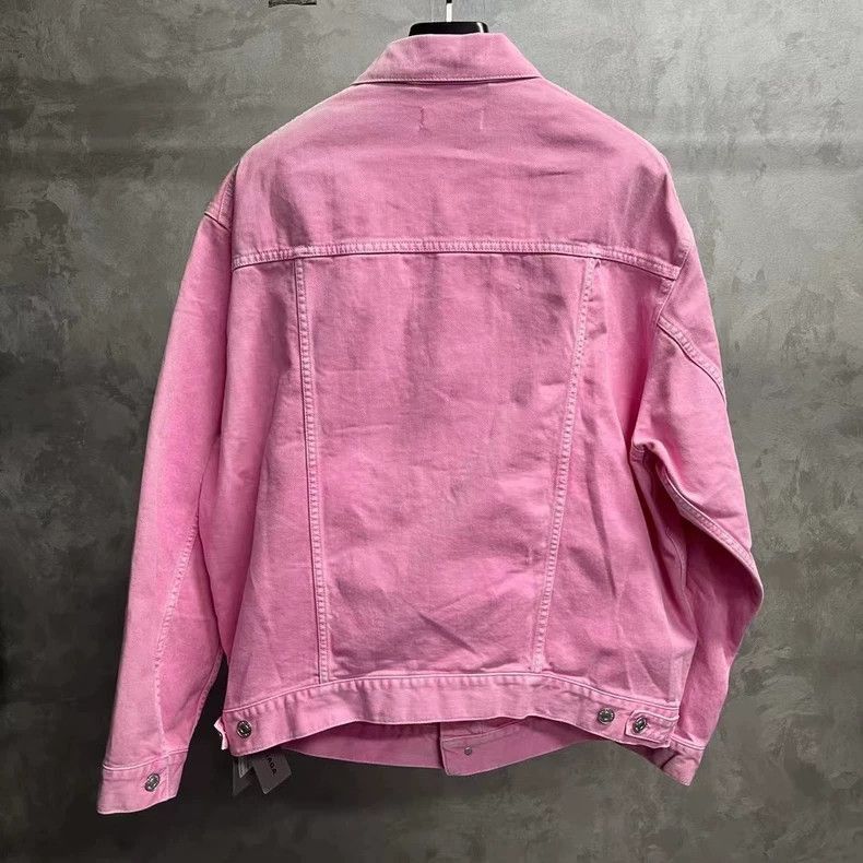 Balenciaga balenciaga Pink Solid color front logo monogrammed denim ja Size US XL / EU 56 / 4 - 2 Thumbnail