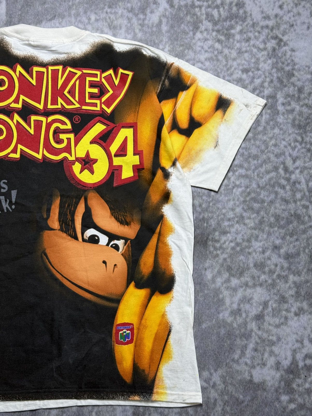 Nintendo Vintage Donkey Kong 64 AOP Tee Nintendo Rare 90s Size US XL / EU 56 / 4 - 12 Thumbnail