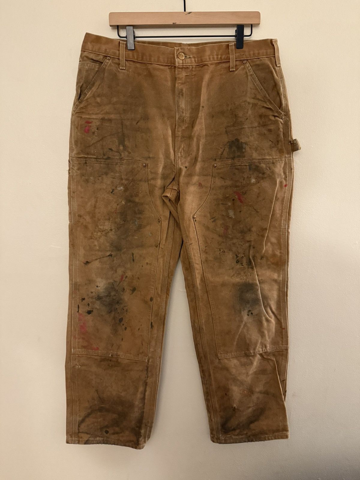 Carhartt Vintage Thrashed Faded Carhartt Double Knee Denim 4gseller Size US 36 / EU 52 - 1 Thumbnail