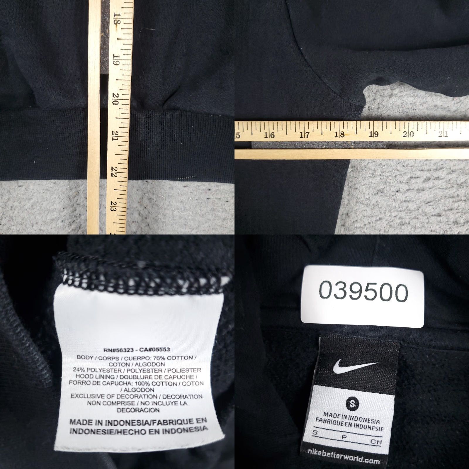 Nike Nike Hoodie Mens Small Black Pullover Sweatshirt Swoosh Casual Sportswear Size US S / EU 44-46 / 1 - 8 Thumbnail