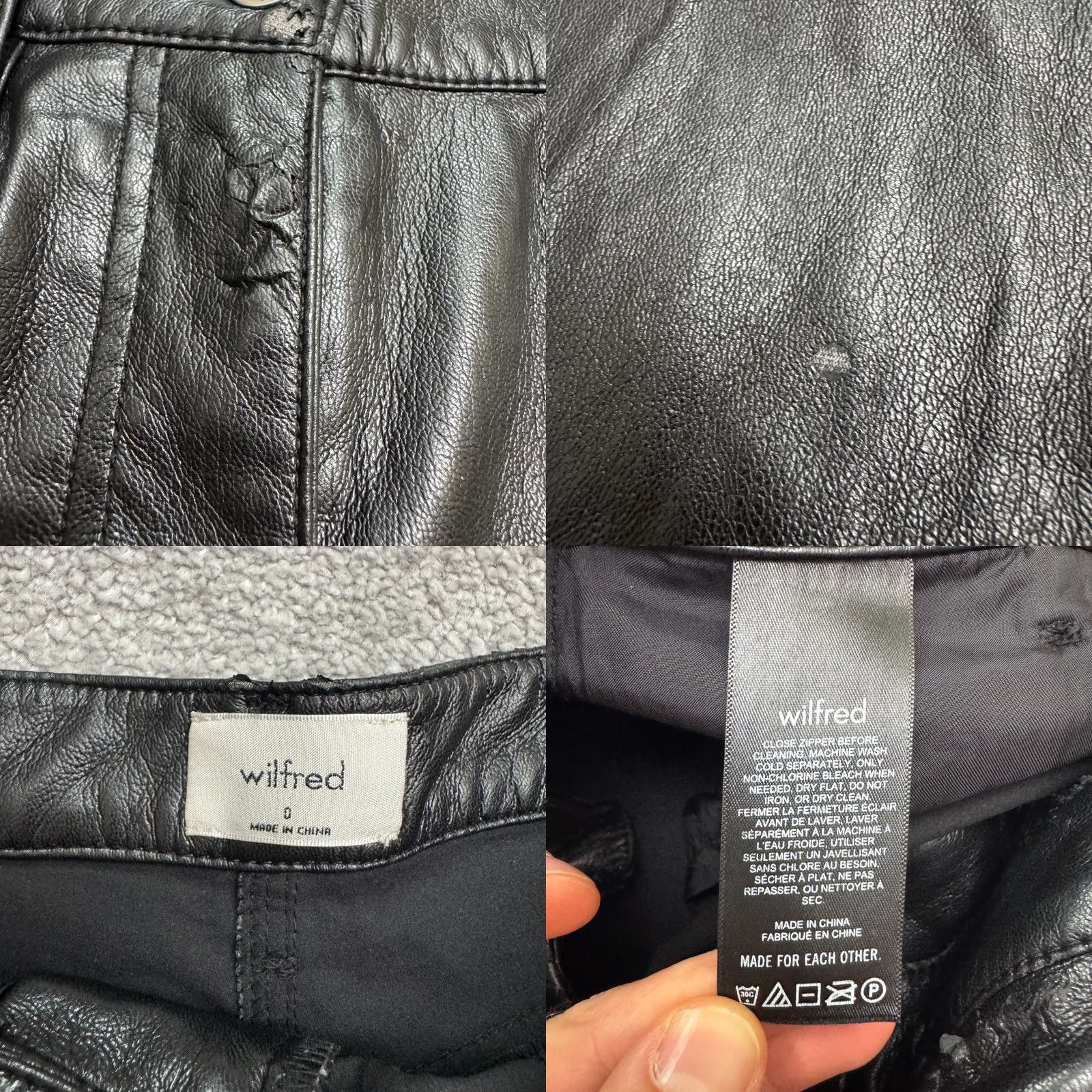 Vintage VINTAGE Wilfred Command Faux Vegan Leather Ankle Pants Womens 0 Black High Rise Straight Pants Mens? Size 25" / US 0 / IT 36 - 8 Thumbnail
