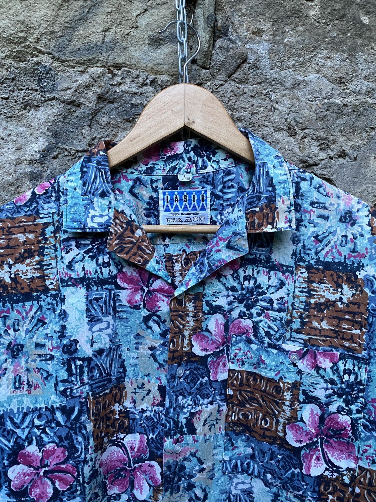Vintage Blue Vintage Hawaiian Short Sleeve Shirt Floral Leaves Size US L / EU 52-54 / 3 - 2 Thumbnail