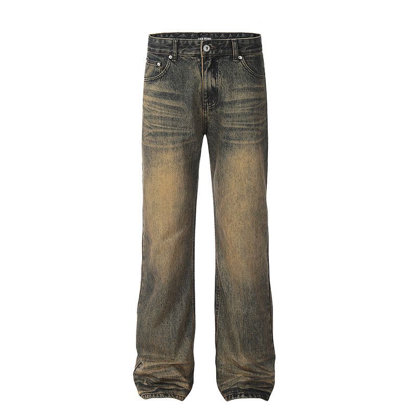 Vintage Men's Retro Loose Straight Leg Washed Distressed Flare Jeans Size US 32 / EU 48 - 1 Thumbnail