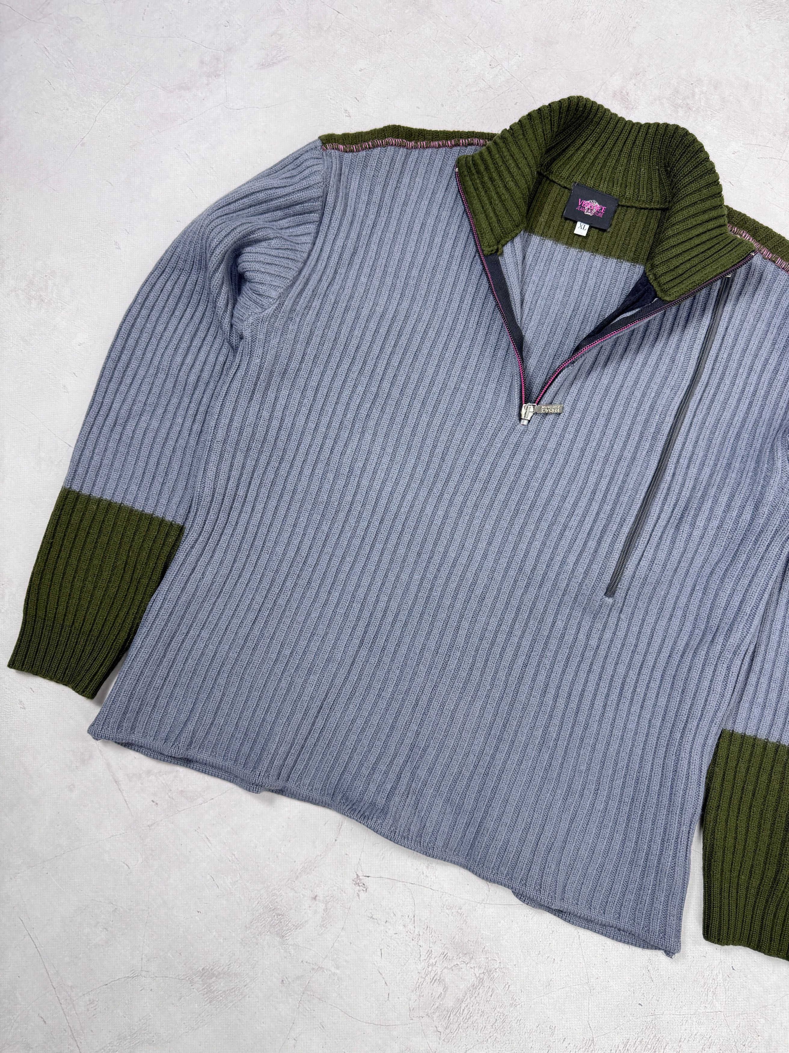 Versace Jeans Couture Vintage Versace Jeans Couture Sweater Pullover 1/4 zip Size XL / US 12-14 / IT 48-50 - 3 Thumbnail