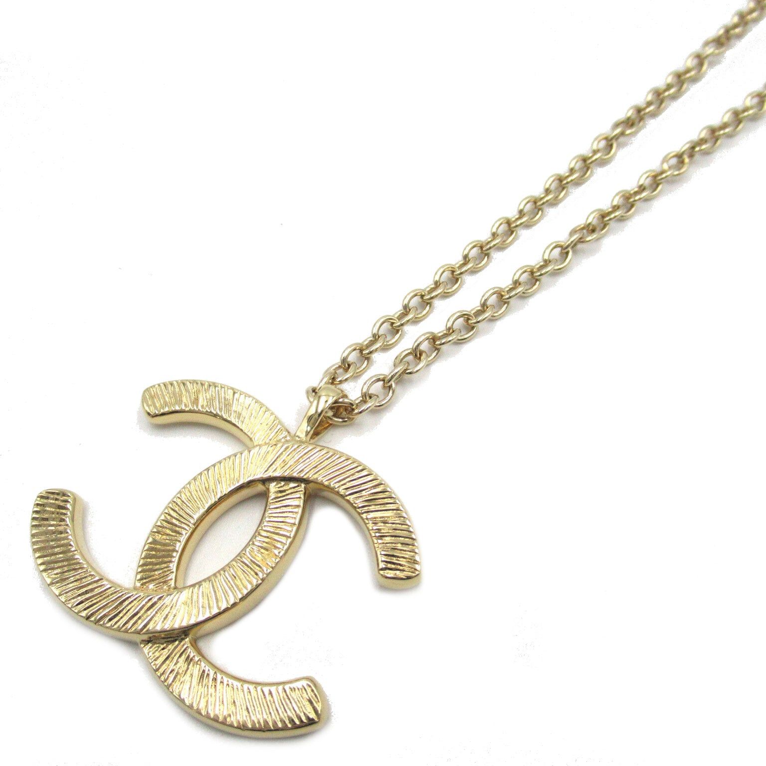 Chanel Coco Mark Long Necklace Gp (Gold Plated) Gold