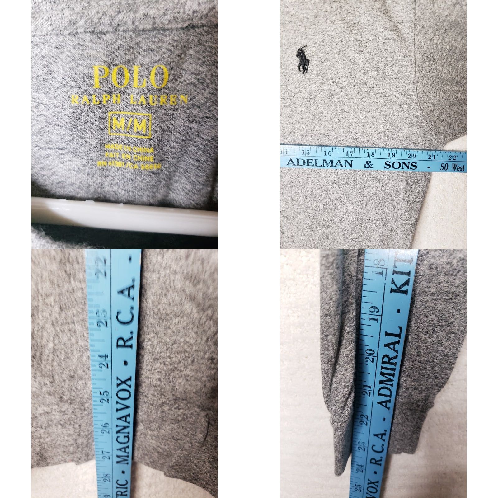 Polo Ralph Lauren Polo Ralph Lauren Men Shirt Long Sleeve Crew Neck Gray Size M Classic Fit Short Form T-Shirt Size US M / EU 48-50 / 2 - 8 Thumbnail