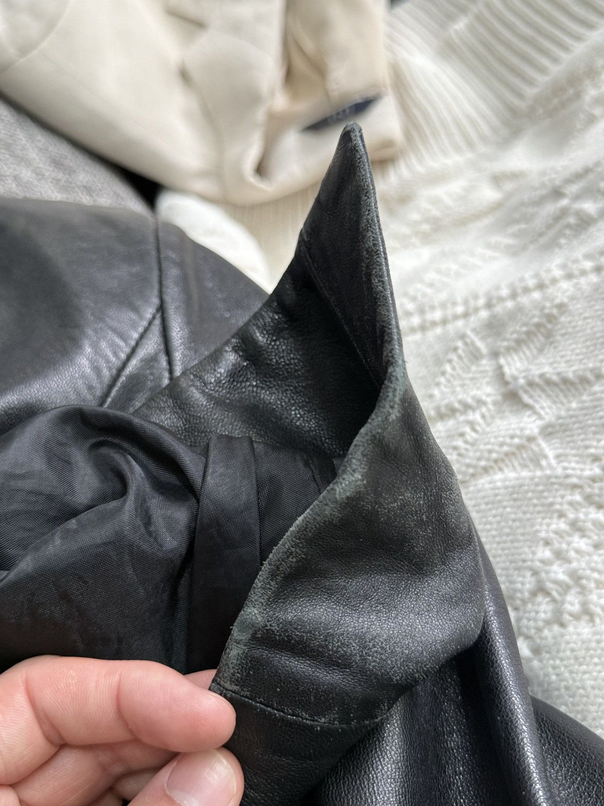 Other Vintage Black Longline Jacket IT, Genuine Leather Size 4-6 S Size S / US 4 / IT 40 - 15 Thumbnail