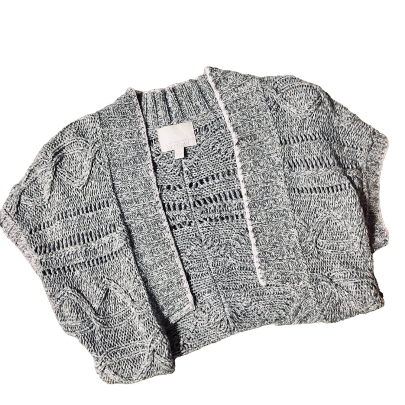 Banana Republic NEW Banana Republic Grey White Cable Knit Cardigan Sweater Size S / US 4 / IT 40 - 11 Thumbnail