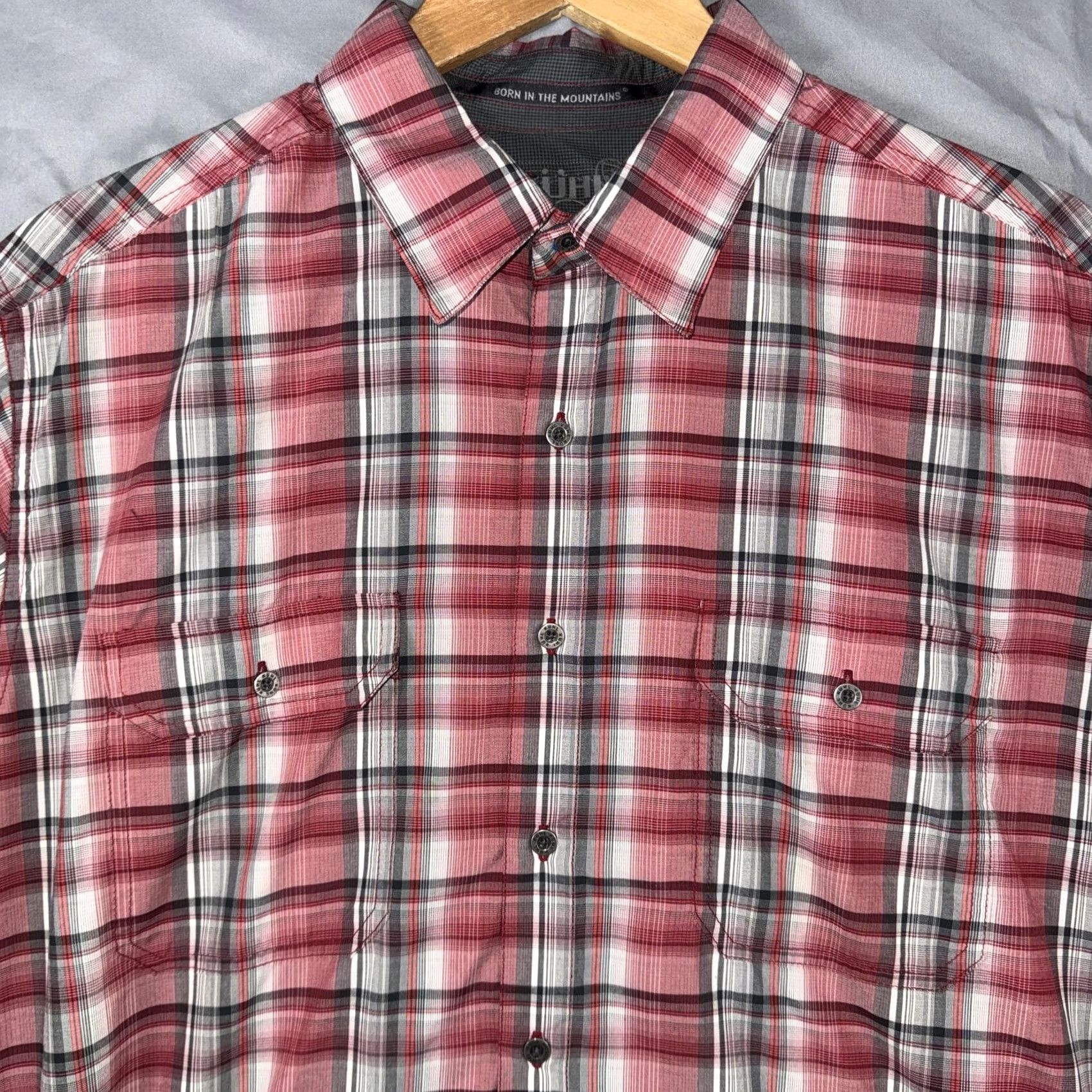 Vintage Kuhl Shirt Mens XL Red Plaid Lightweight Short Sleeve Button Front Casual Size US XL / EU 56 / 4 - 5 Thumbnail