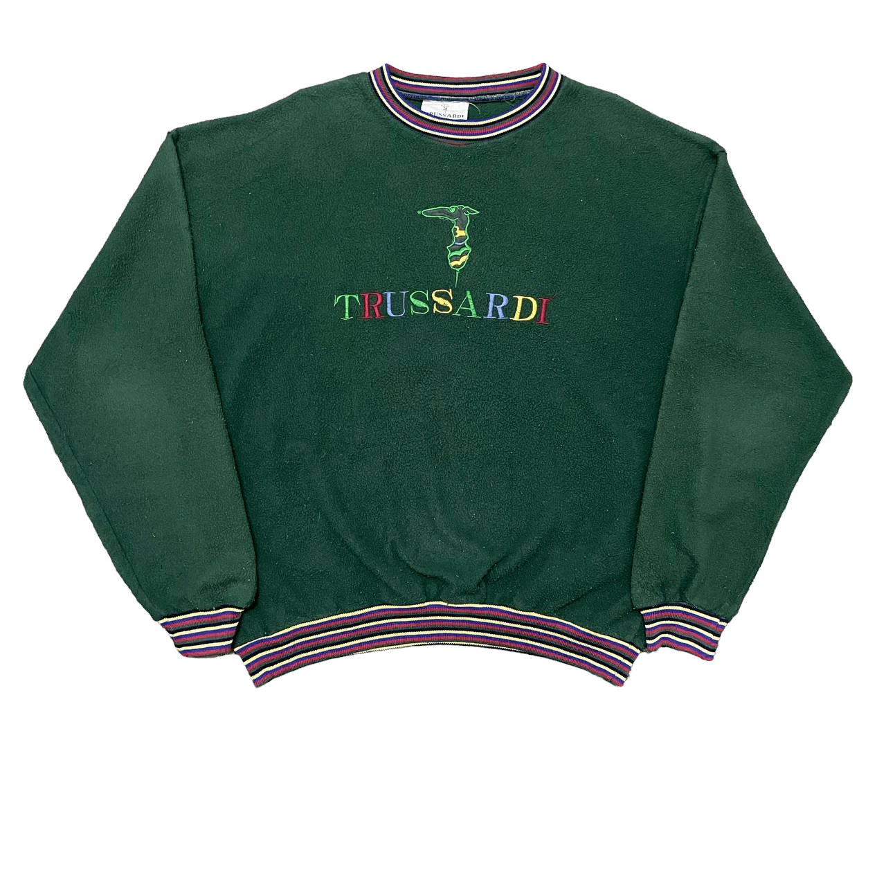 image of Archival Clothing x Trussardi Vintage Trussardi Embroidery Multi Colour Sweatshirt in Green (Size L
