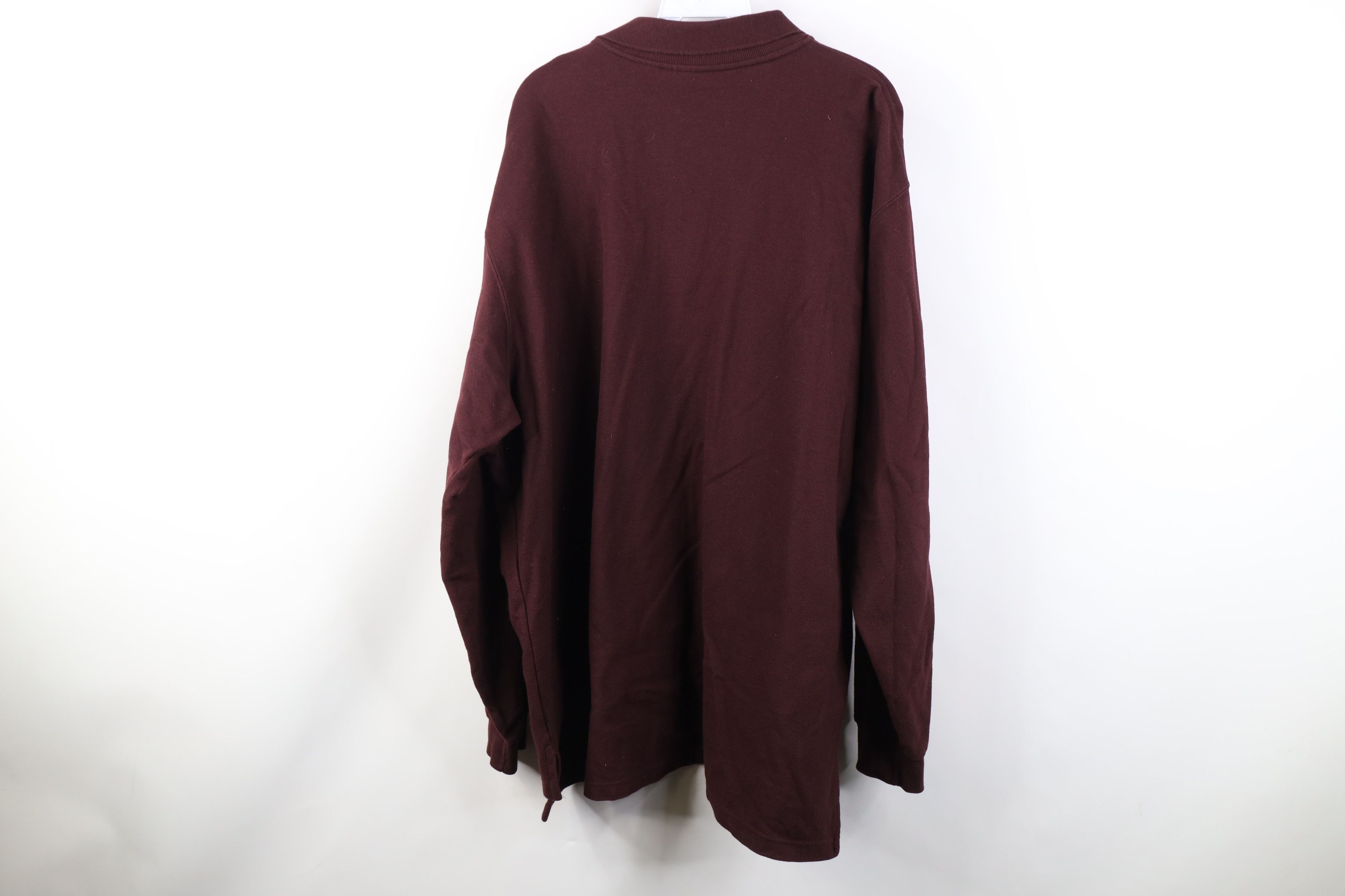 L.L. Bean Vintage 90s LL Bean Cotton Long Sleeve Rugby Polo Maroon USA Size US XL / EU 56 / 4 - 12 Thumbnail