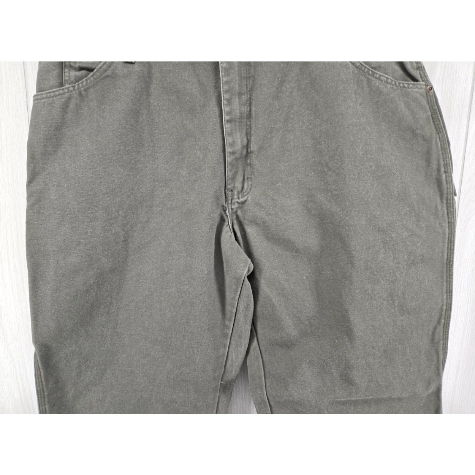 Dickies Dickies Mens Pants Duck Canvas Utility Carpenter Jeans Moss Green 40x32 Mens Straight Leg Relaxed Fit Workwear Casual Size US 40 / EU 56 - 3 Thumbnail