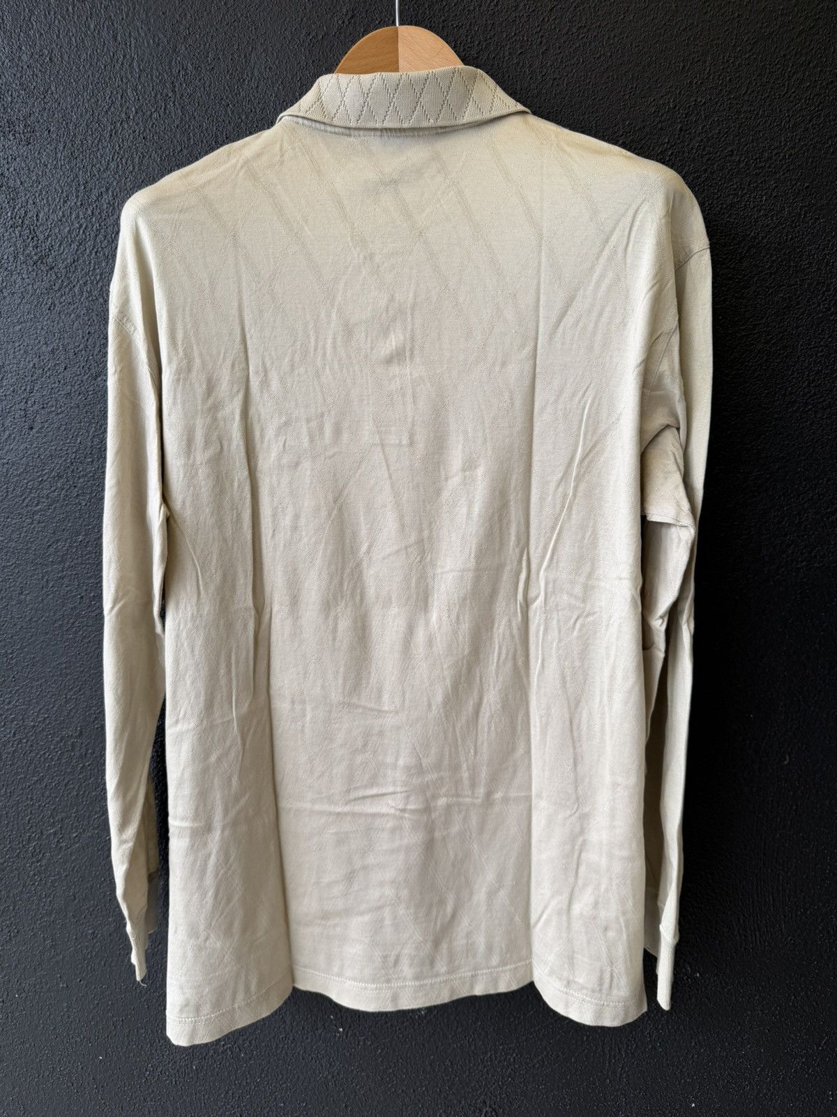 Givenchy Drop! Vintage 90s GIVENCHY Long Sleeve Polo Shirt Beige L Size US L / EU 52-54 / 3 - 3 Thumbnail