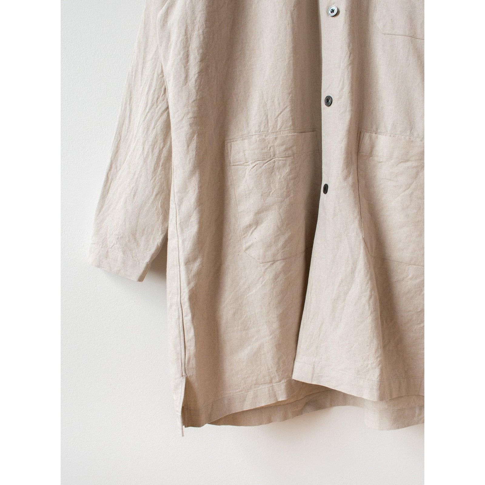 Fujito Shirt Coat Natural Linen Cotton Canvas Japan Size 4 L/XL NWT Size US L / EU 52-54 / 3 - 3 Thumbnail