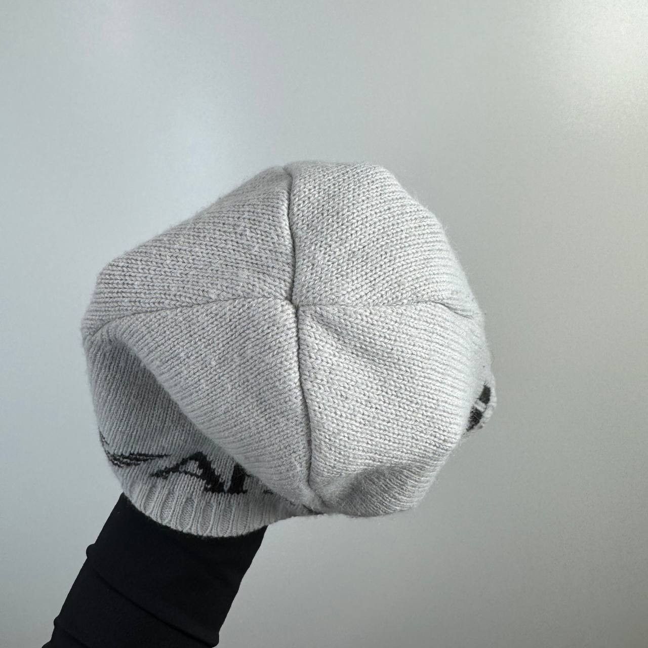 Armani Vintage Armani Knit Beanie Hat White Black Logo One Size Size ONE SIZE - 5 Thumbnail