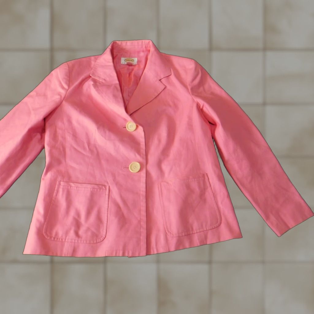 Talbots Talbots Pink Blazer Womens Blazer 6P Petite Lined Two-Button Mid-Length Jacket Coat Polyester Microfiber Casual Scholastic American Classic Jacket Size M / US 6-8 / IT 42-44 - 1 Thumbnail