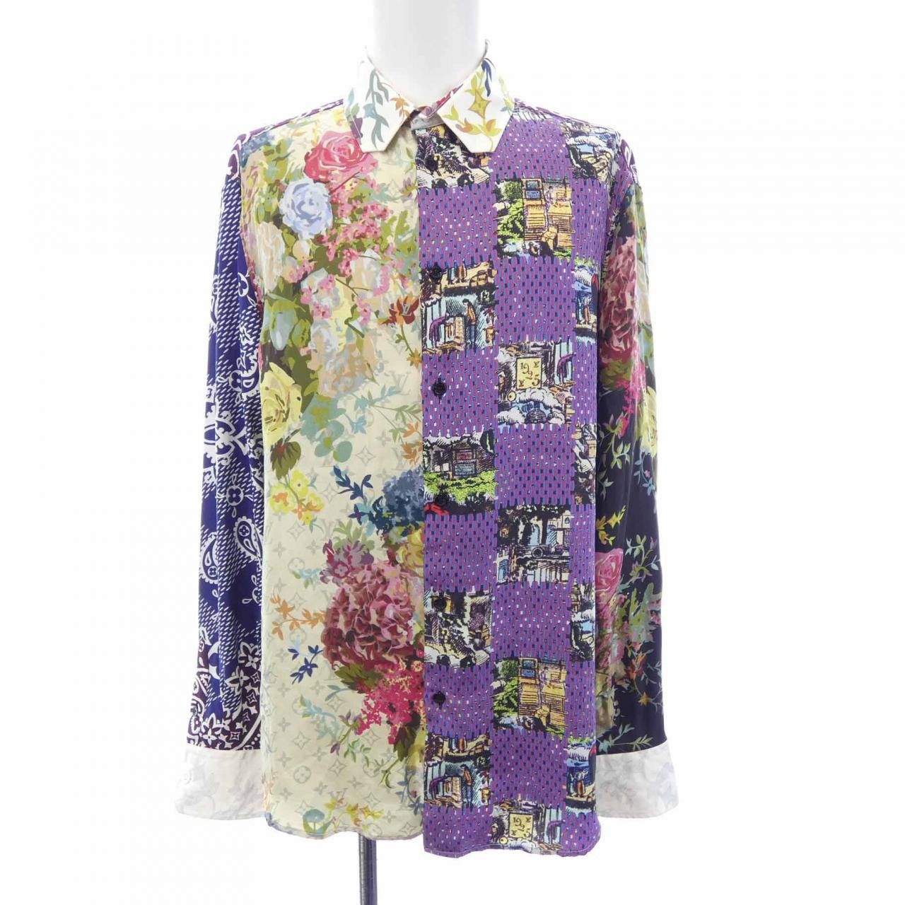 Louis Vuitton Louis Vuitton Louis Vuitton Silk Long Sleeve Shirt Textile Dress Shirt HNS72WRB8 DUTY FREE for USA Size ONE SIZE - 1 Thumbnail