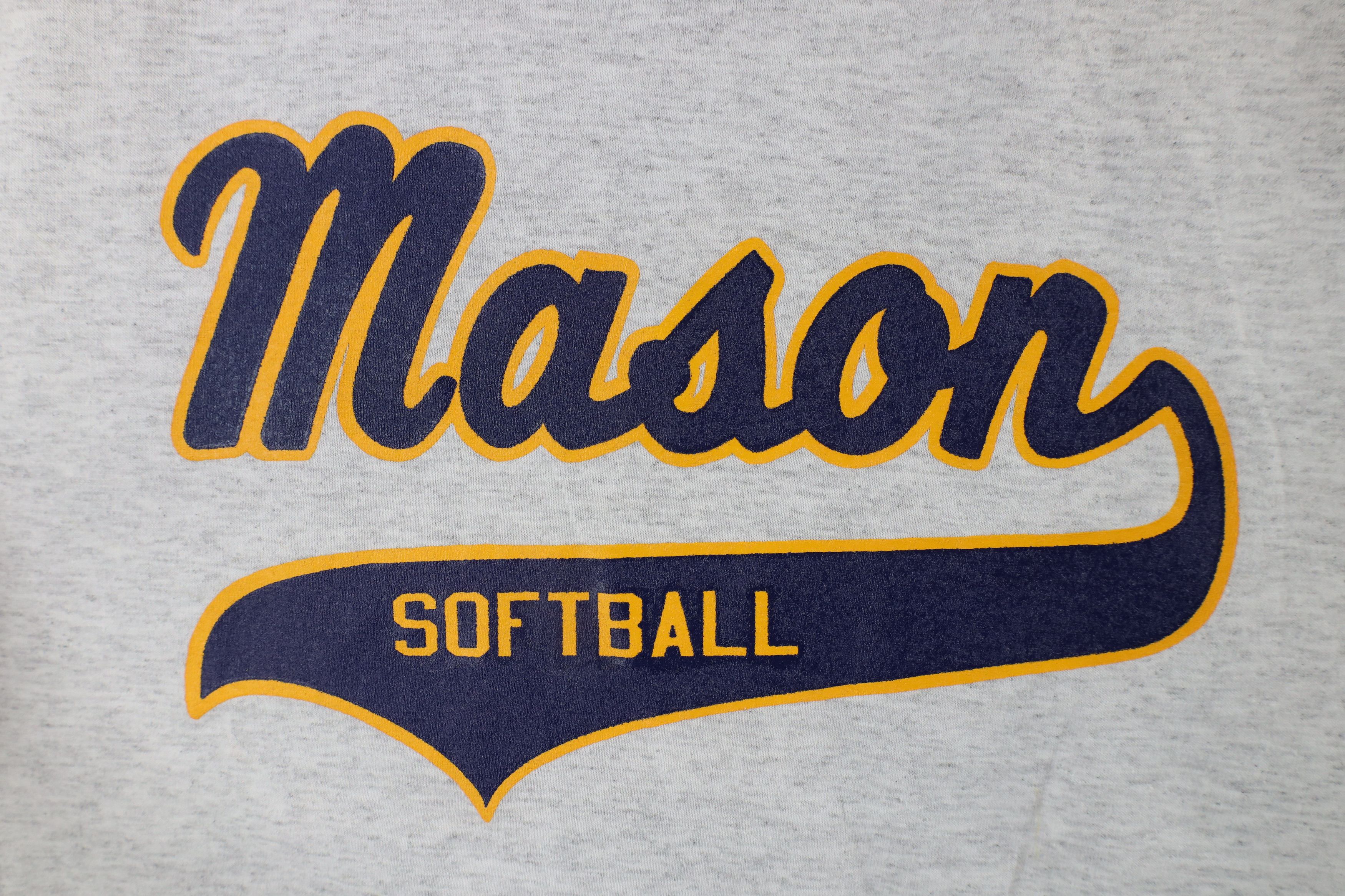 Vintage Vintage 90s Script Mason Softball Jersey T-Shirt Gray Size L / US 10 / IT 46 - 4 Thumbnail