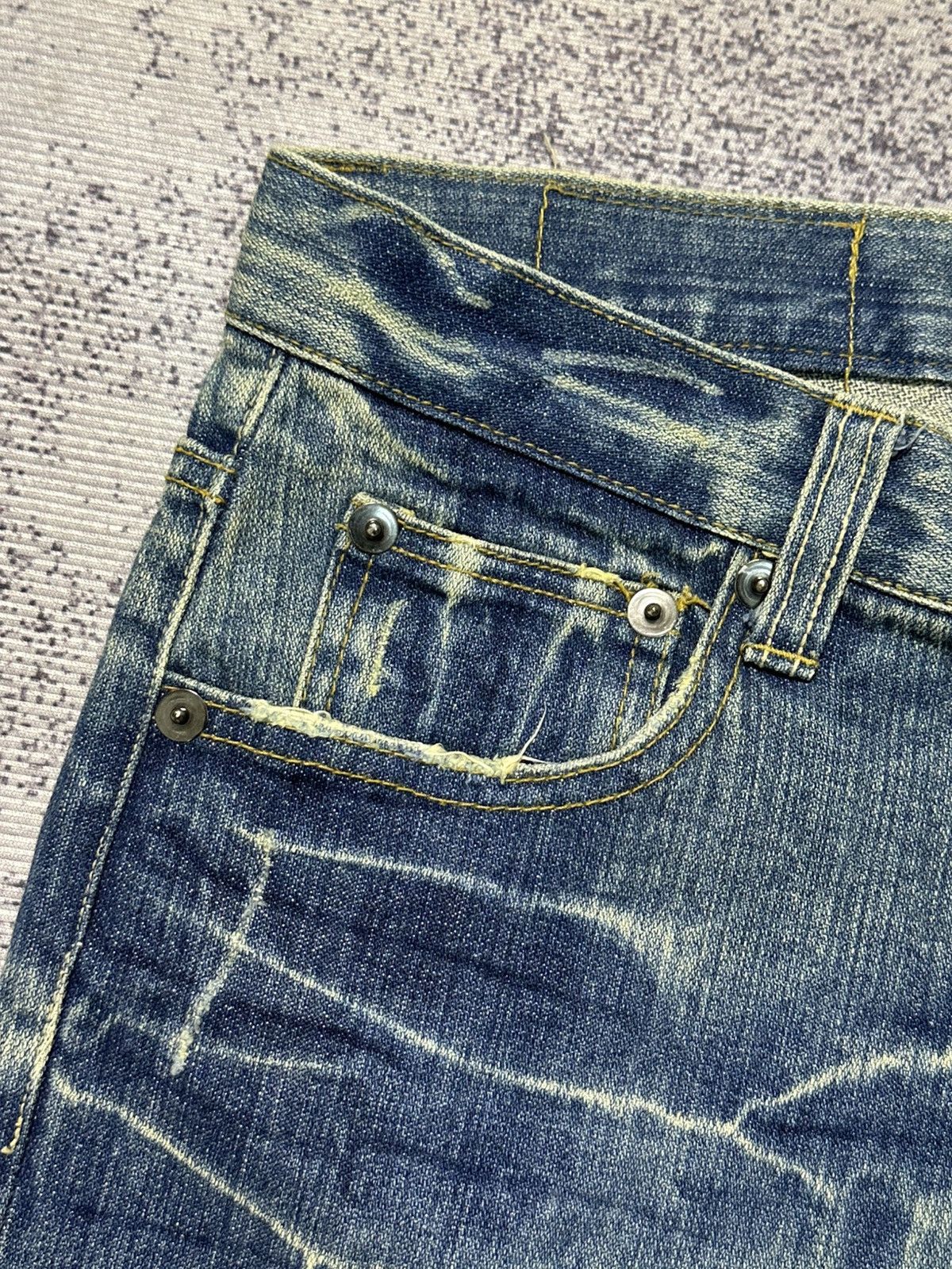 Kapital RERE Peace Distressed & Repaired Denim Y2k Style Size US 32 / EU 48 - 7 Thumbnail