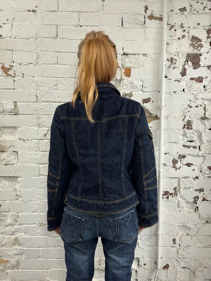Moschino 2000s Moschino Navy Brut Cargo Denim Jacket Size M / US 6-8 / IT 42-44 - 2 Thumbnail