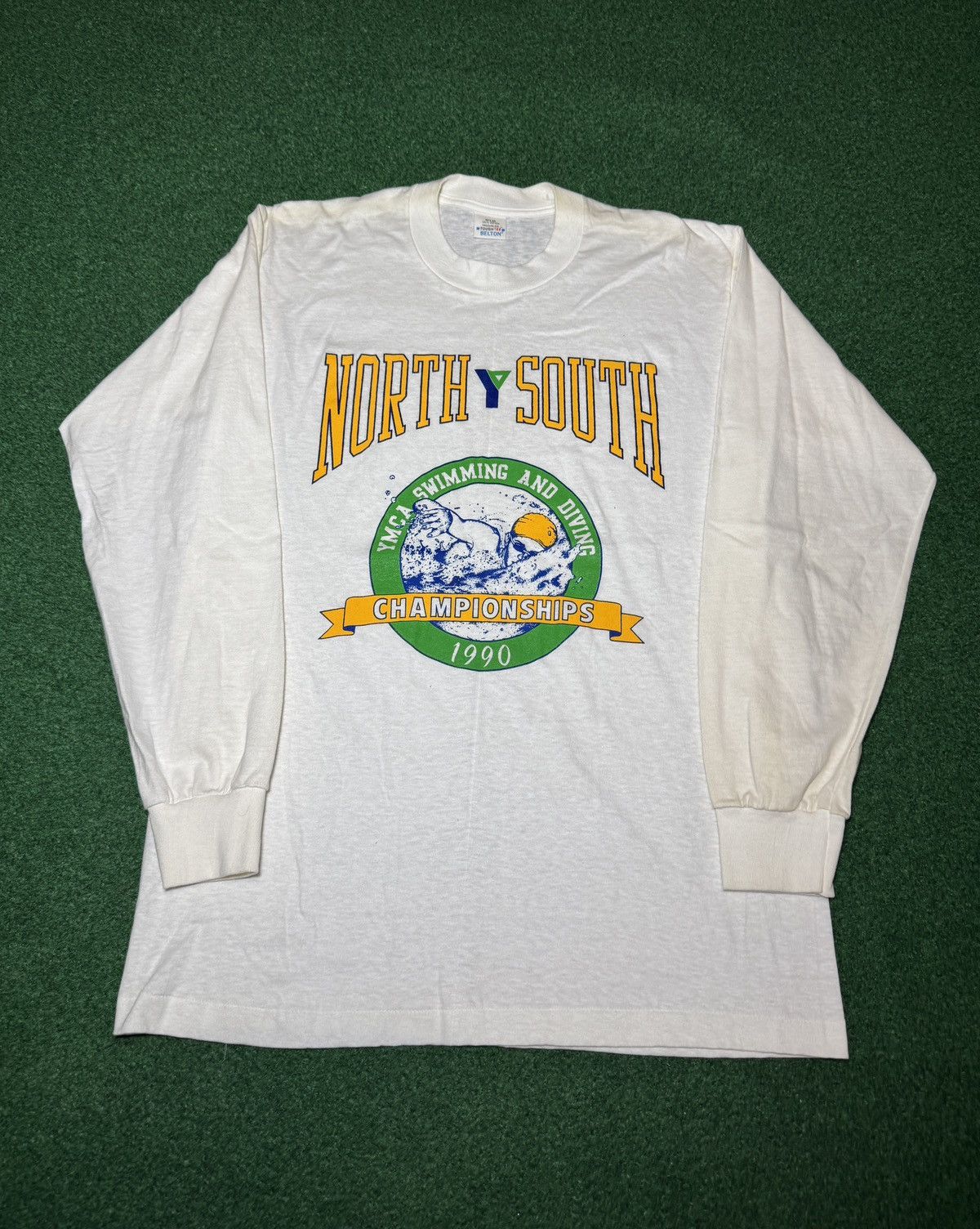 Vintage YMCA Swimming Diving Championship 90s Long Sleeve L T Shirt Size US L / EU 52-54 / 3 - 1 Thumbnail