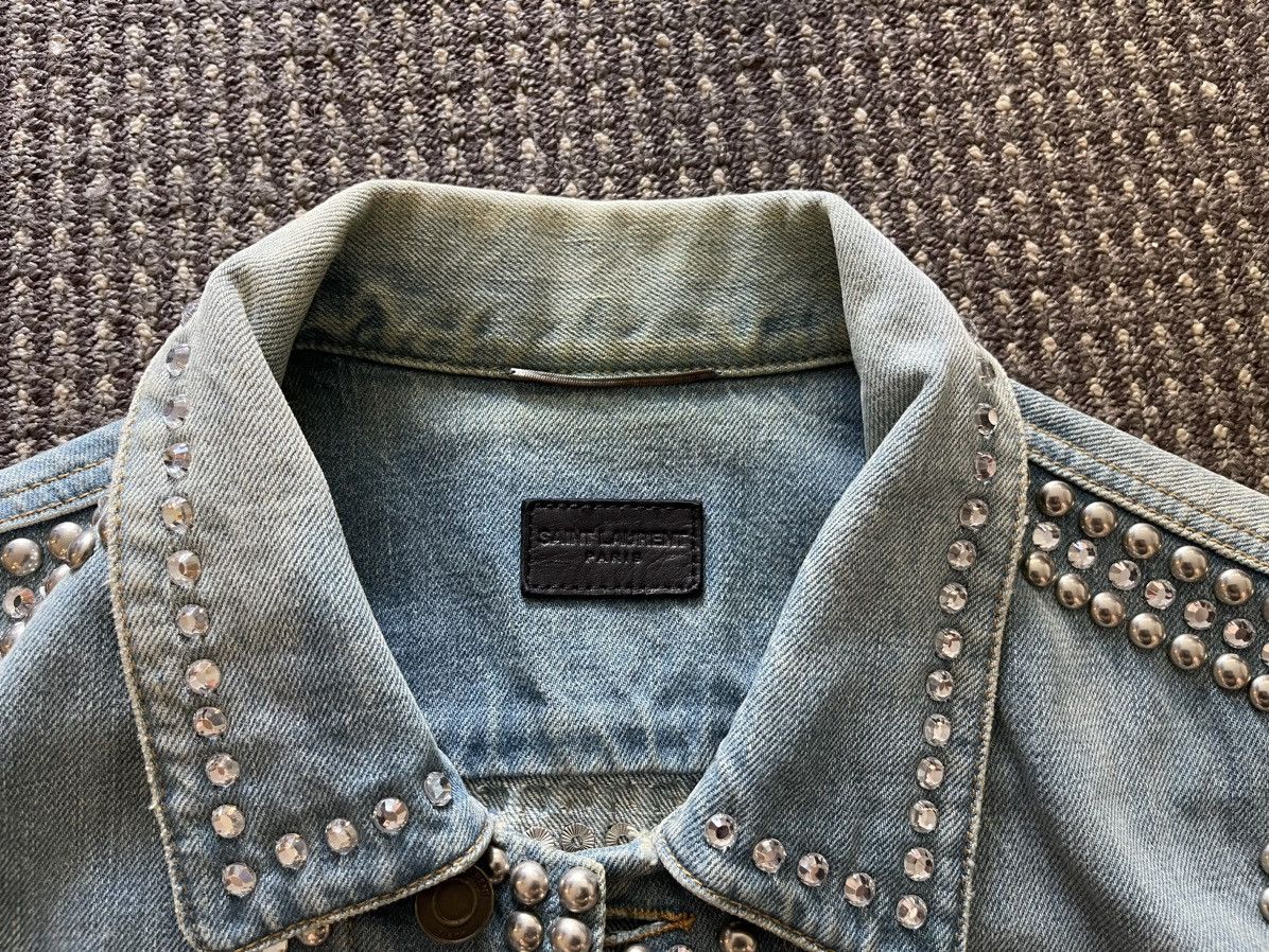 Saint Laurent Paris 16SS Crystal&Studded Denim Jacket Size US M / EU 48-50 / 2 - 3 Thumbnail
