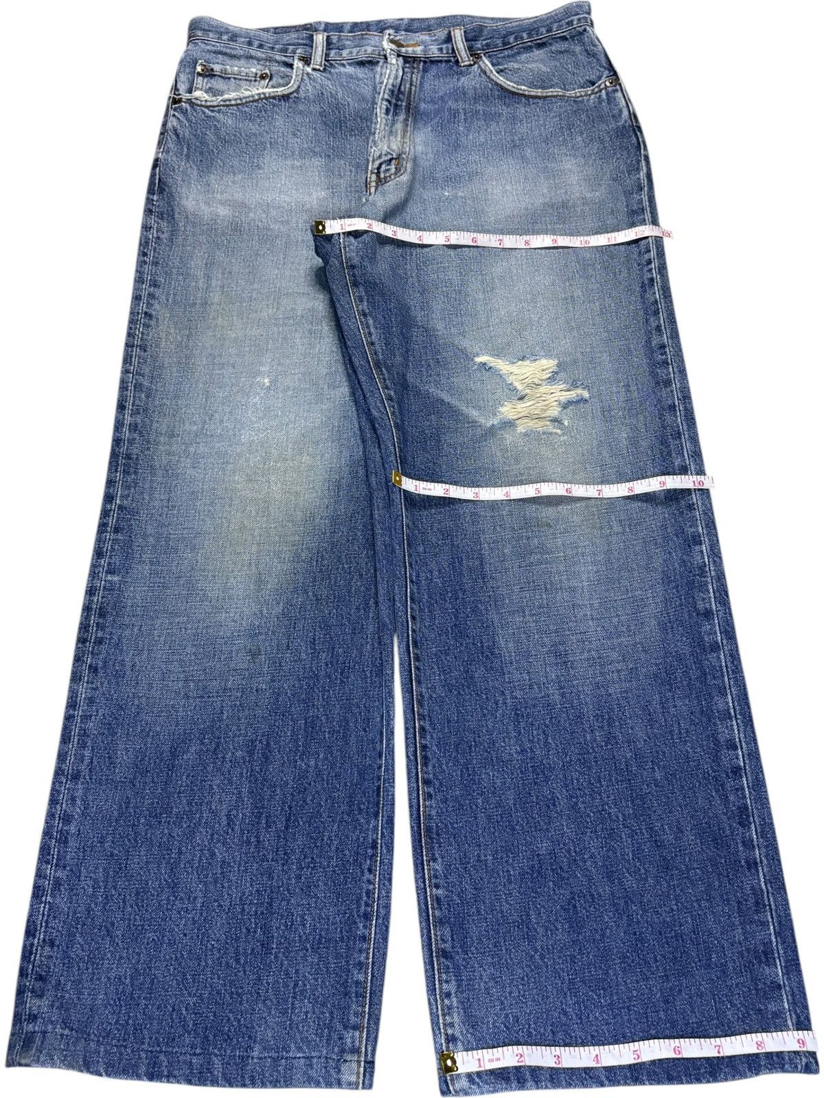 Japanese Brand Vintage Japanese Brand Mud Wash Distressed Baggy Jeans Size US 33 - 14 Thumbnail