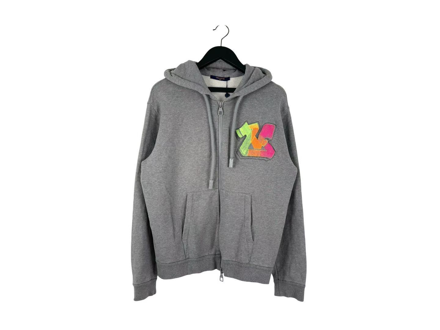 Louis Vuitton Louis Vuitton Gray Neon Embossed Logo Zip Hoodie Size US L / EU 52-54 / 3 - 1 Thumbnail