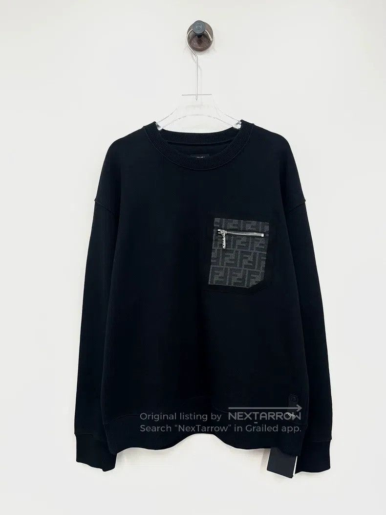 Fendi Fendi Black Pocket FF Monogram Logo Hoodie Size US S / EU 44-46 / 1 - 1 Thumbnail