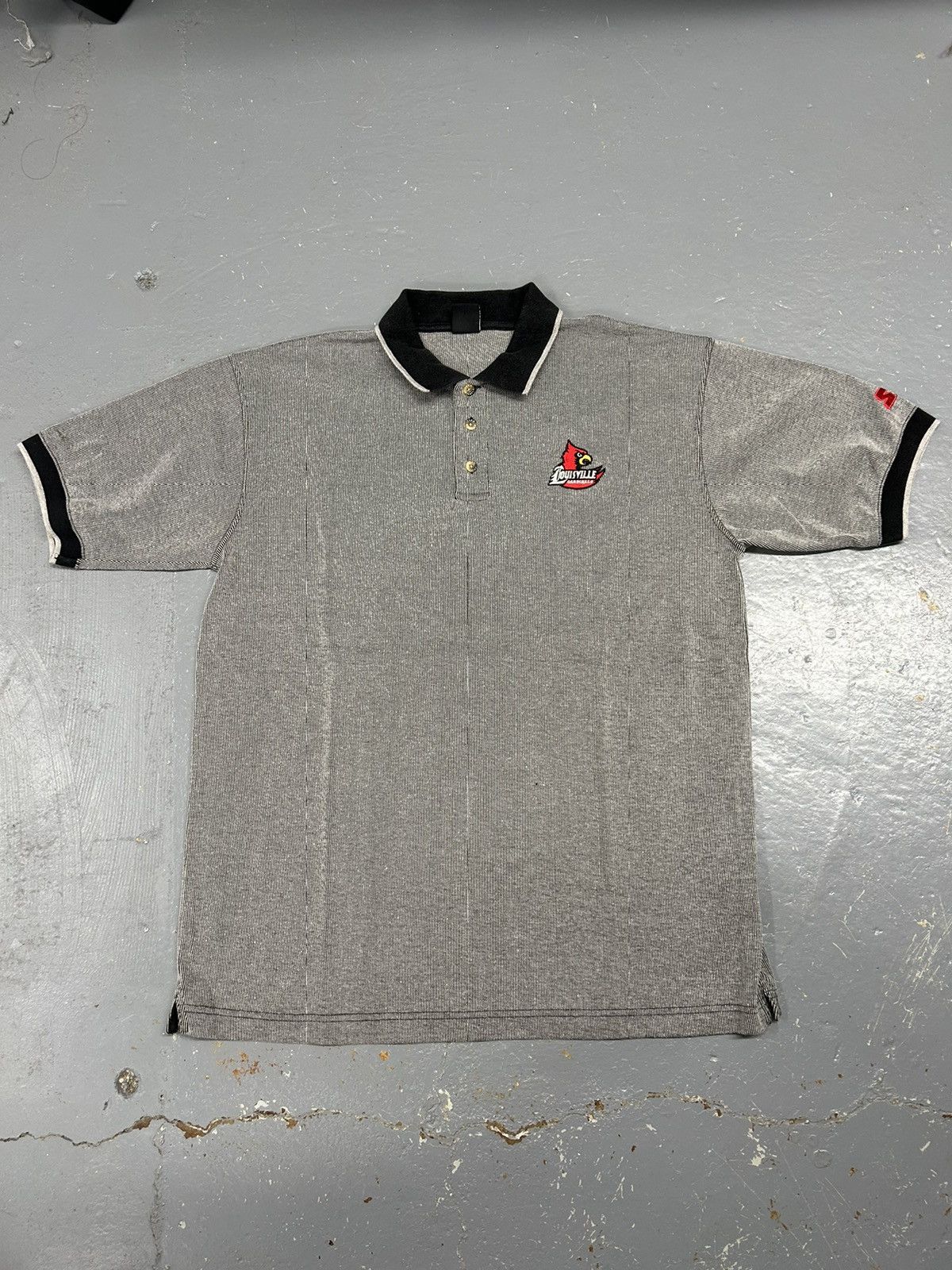 Vintage Crazy Vintage 90s Louisville University Grey Polo Tee Shirt Size US XL / EU 56 / 4 - 1 Thumbnail