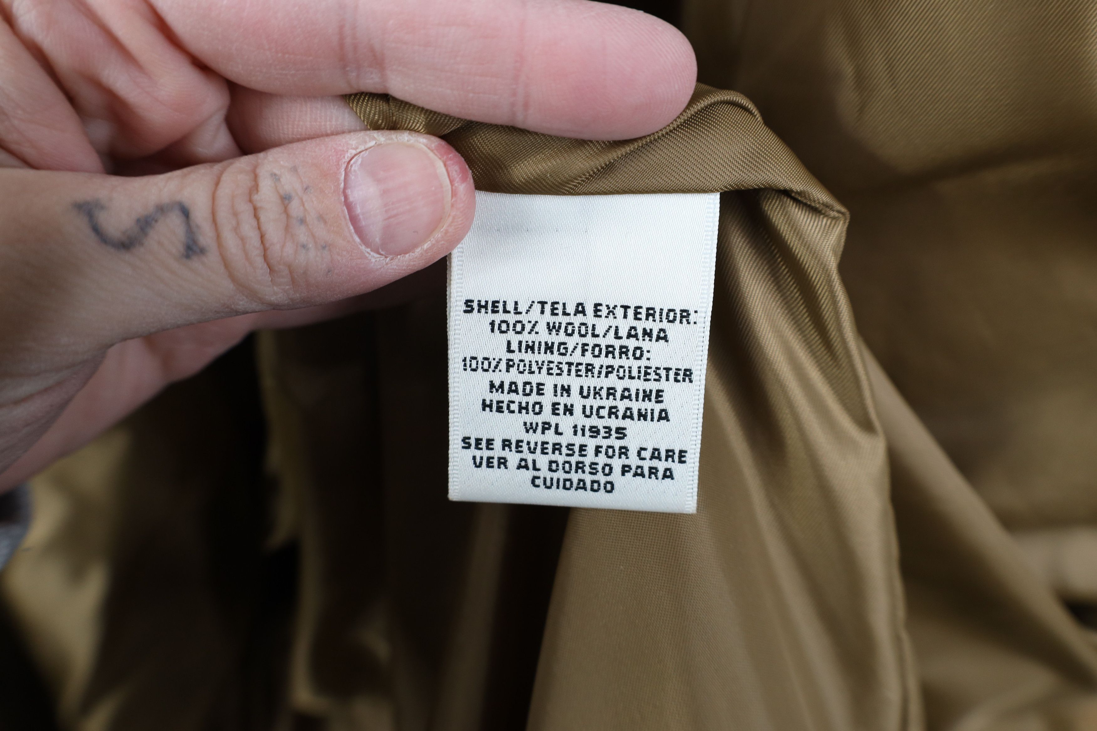 Vintage Vintage 90s Streetwear Heavy Wool Overcoat Jacket Beige Tan Size XL / US 12-14 / IT 48-50 - 11 Thumbnail