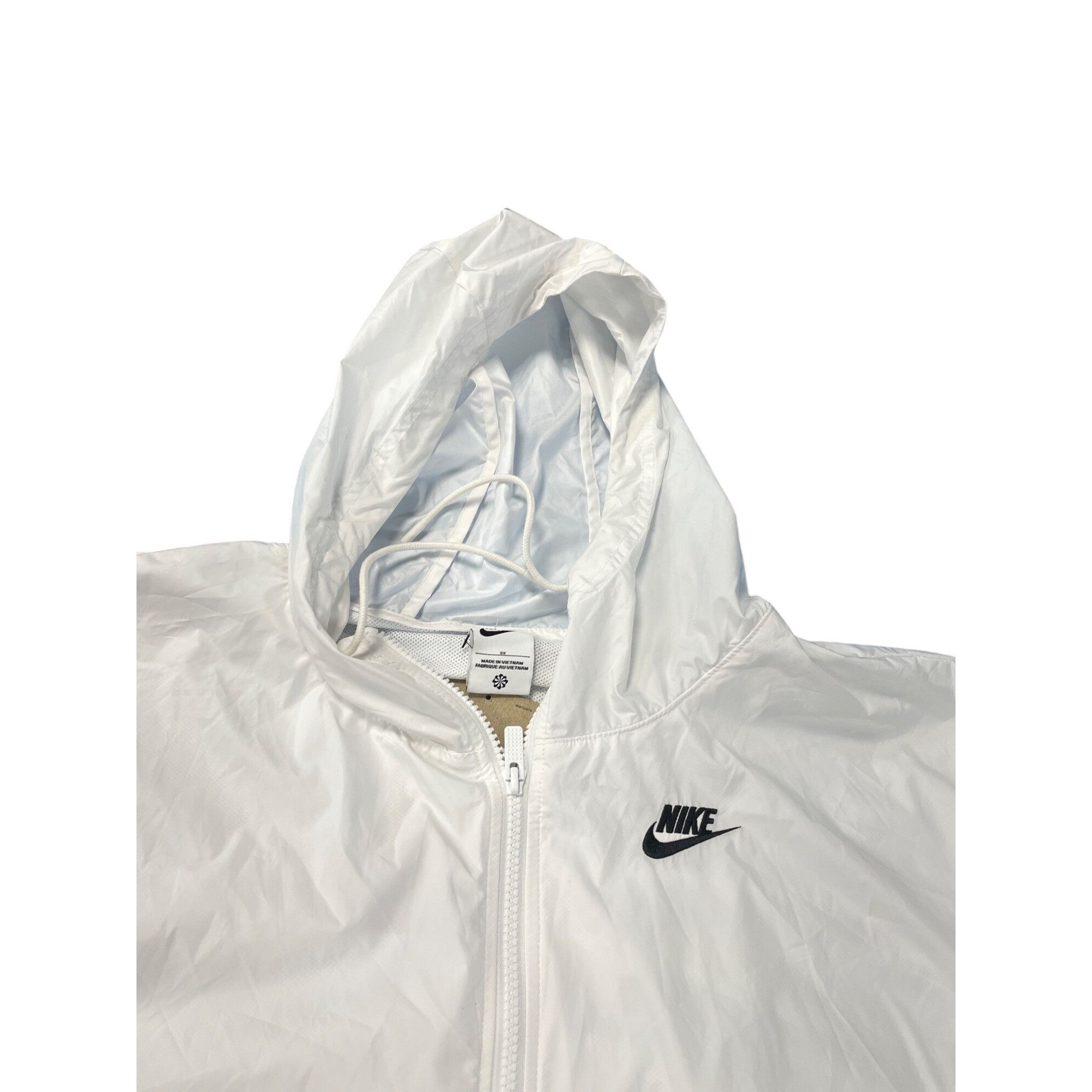 Nike Nike Womans White Hooded Windbreaker Light Rain Jacket SZ 3X Size 3XL / US 20-22 - 2 Thumbnail