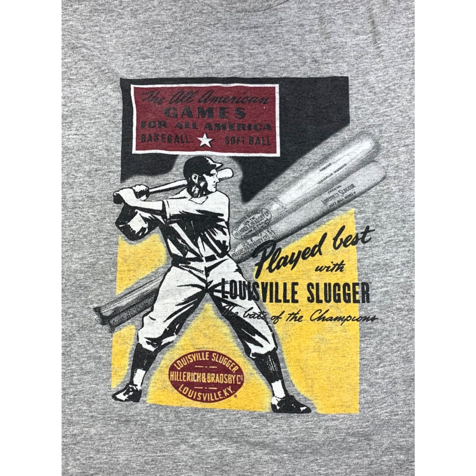 Vintage VINTAGE Louisville Slugger Shirt Mens L Gray USA Baseball 11914 90s Sports USA Shirt Mens L Gray Cotton Short Sleeve Crew Neck Size US L / EU 52-54 / 3 - 2 Thumbnail