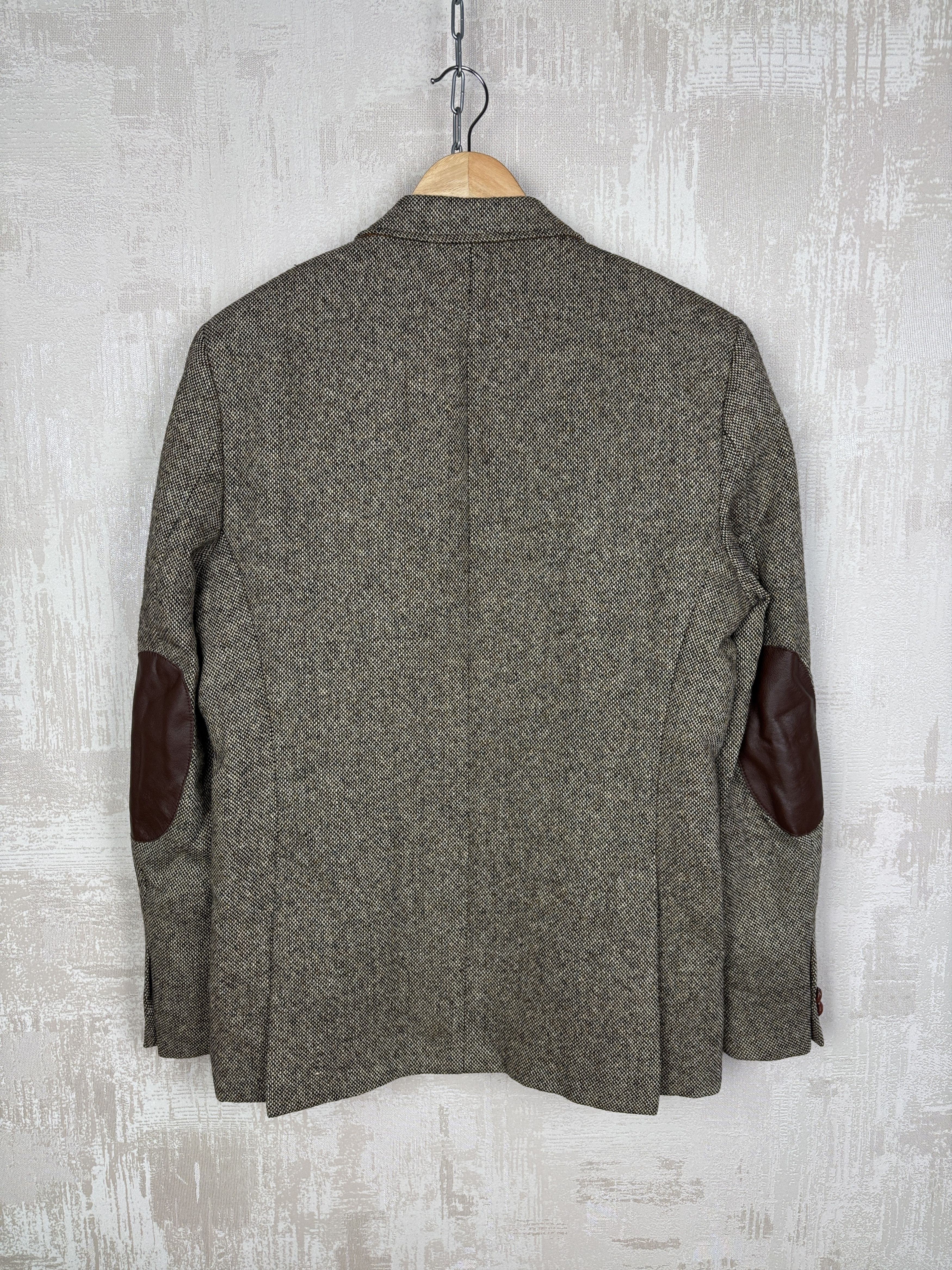 H&M H&M Moon Tweed Wool Blazer Brown Melange Elbow Pads Size 40R - 17 Thumbnail