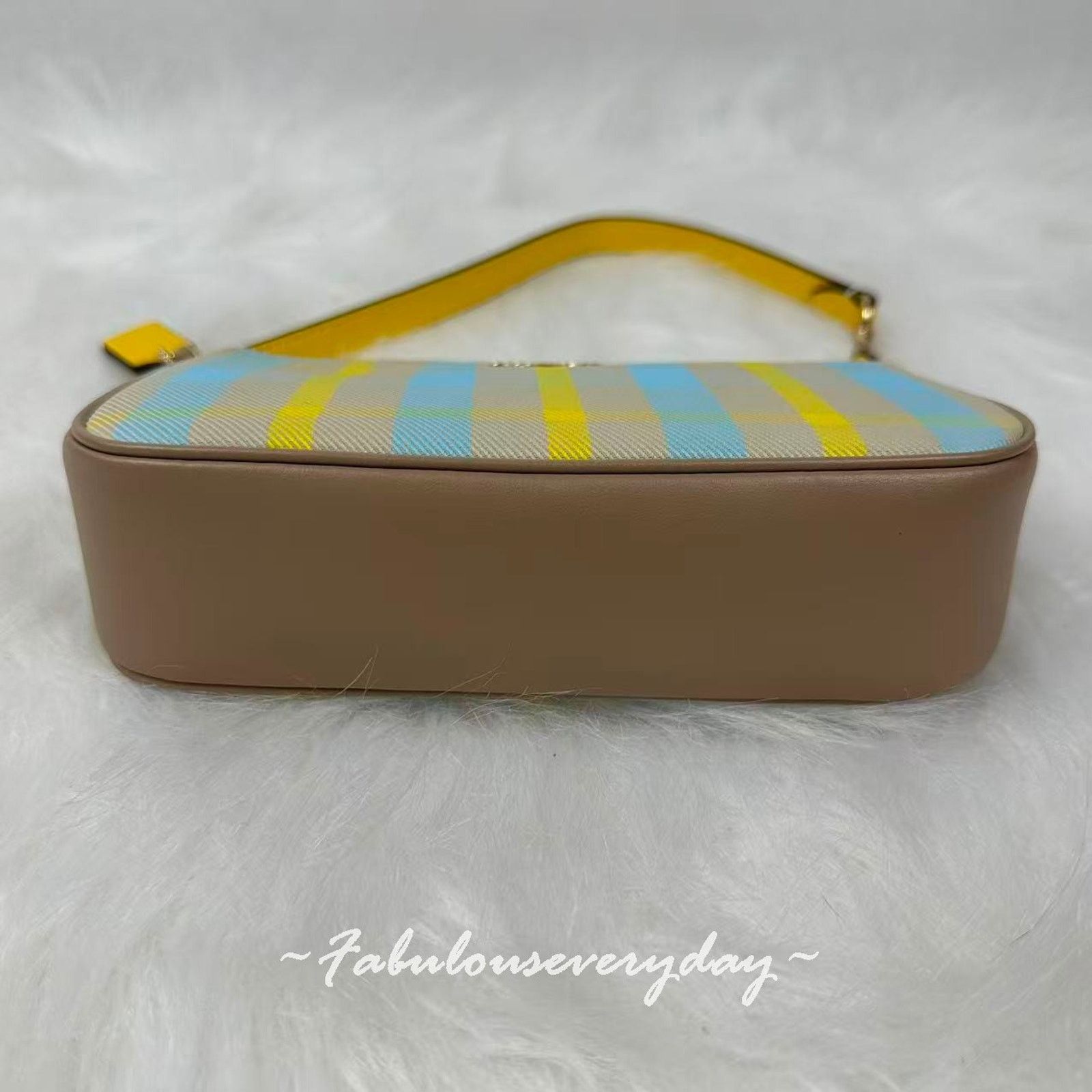 Coach Coach Nolita 19 Plaid Print Shoulder Wristlet Bright Maize Size ONE SIZE - 8 Thumbnail