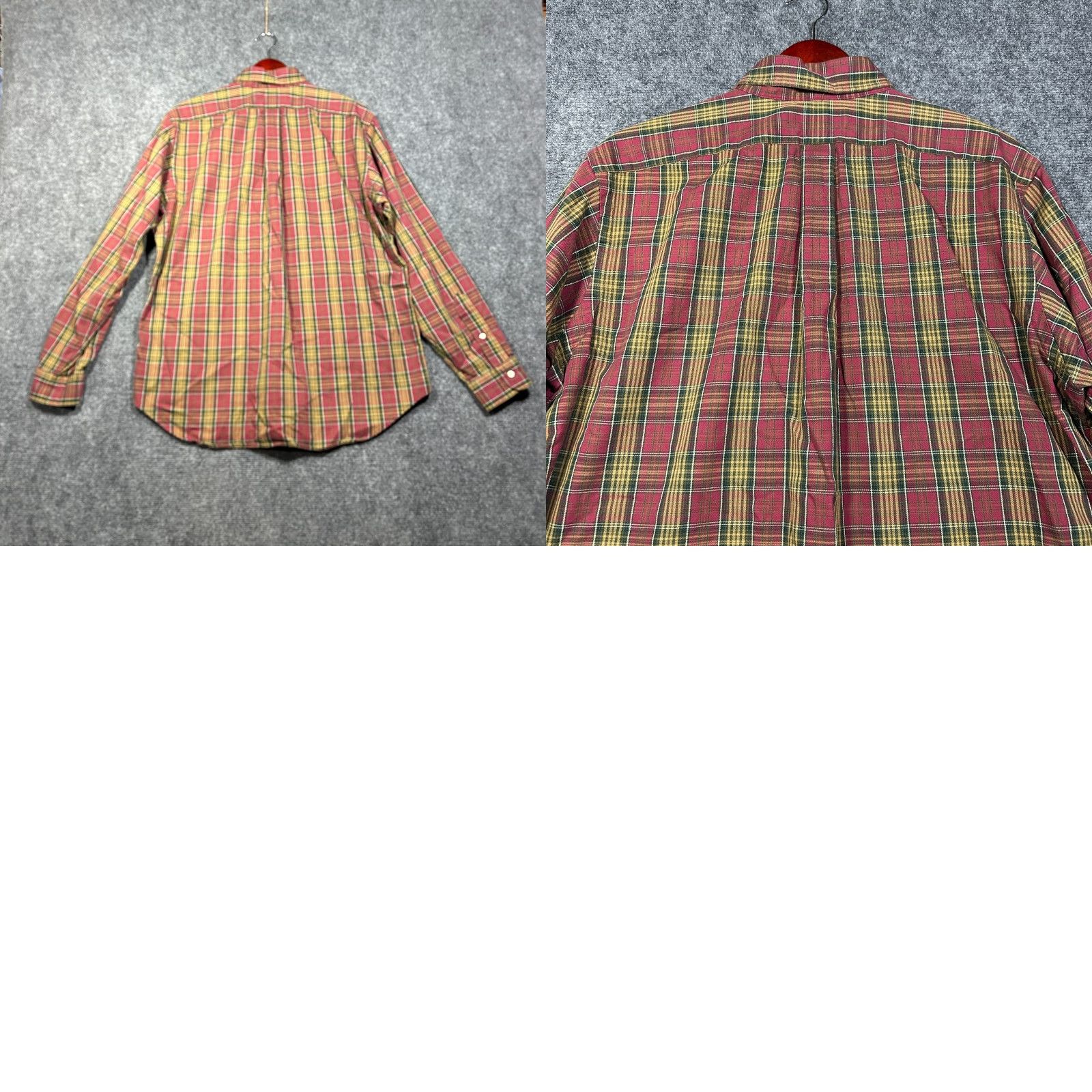 Ralph Lauren Ralph Lauren Shirt Mens Large Classic Fit Button Down Maroon Gold Plaid Cotton Size US L / EU 52-54 / 3 - 8 Thumbnail