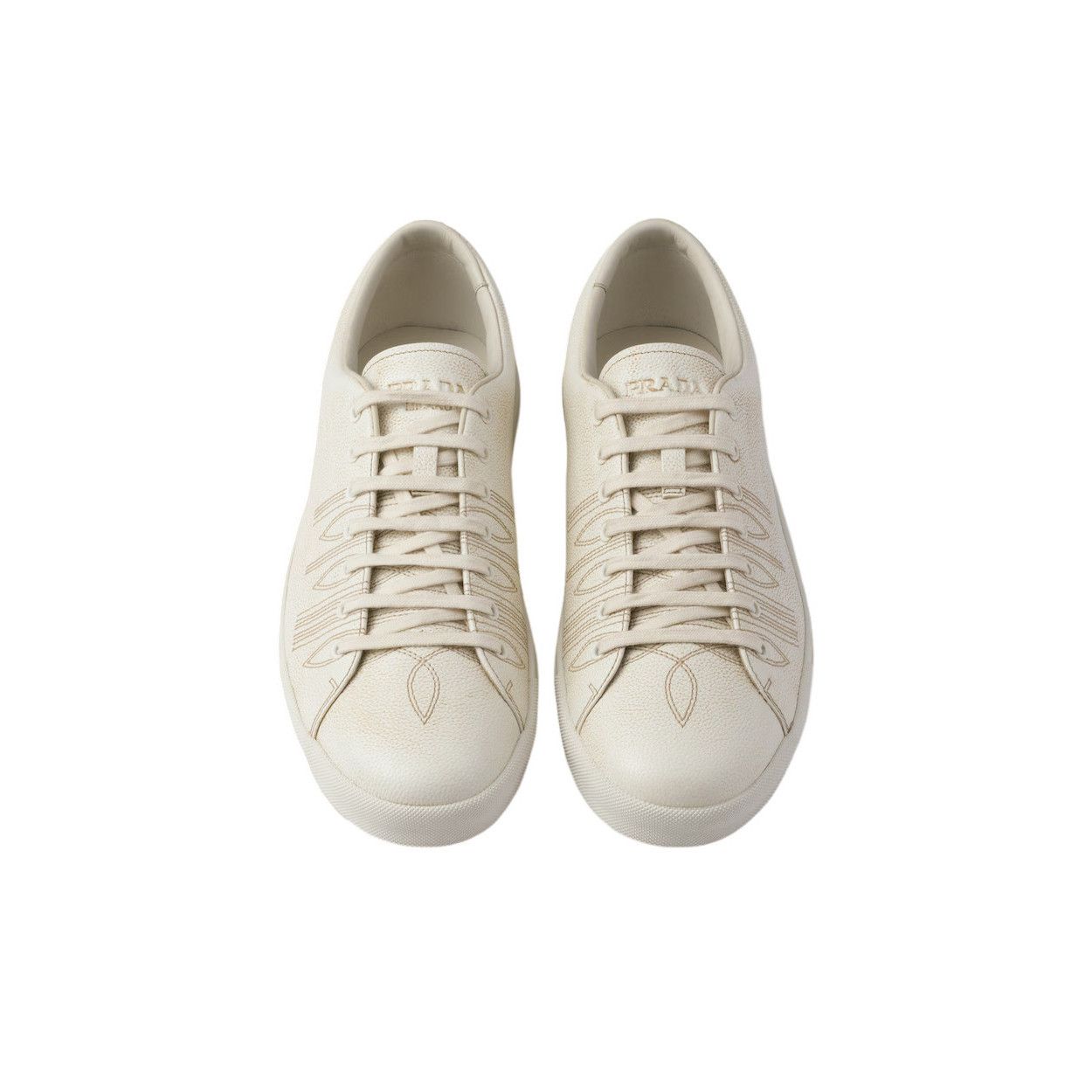 Prada PRADA $1100 Aged Effect Chalk White Sneakers New And Authent Size US 8 / EU 41 - 3 Thumbnail