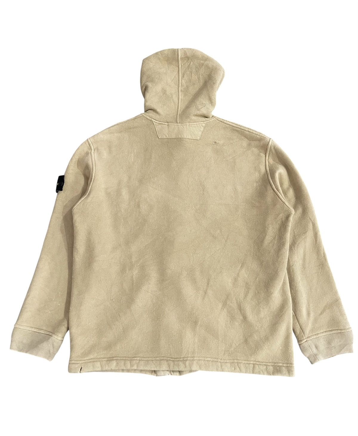 Stone Island Vintage 1999 Stone Island Beige Fleece Lined Hoodie Jacket Size US L / EU 52-54 / 3 - 2 Thumbnail